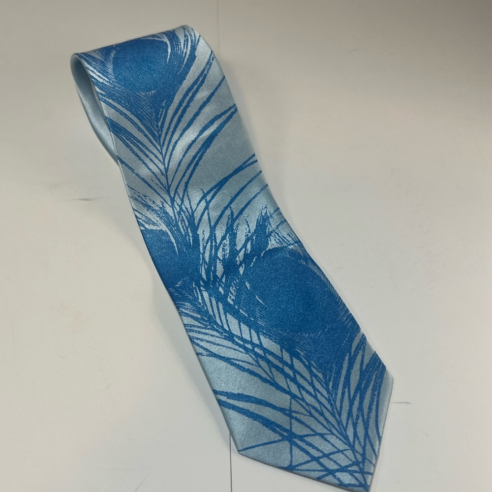 Cyberoptix Digital Printed Mens Floral Blue Style Tie Necktie Style